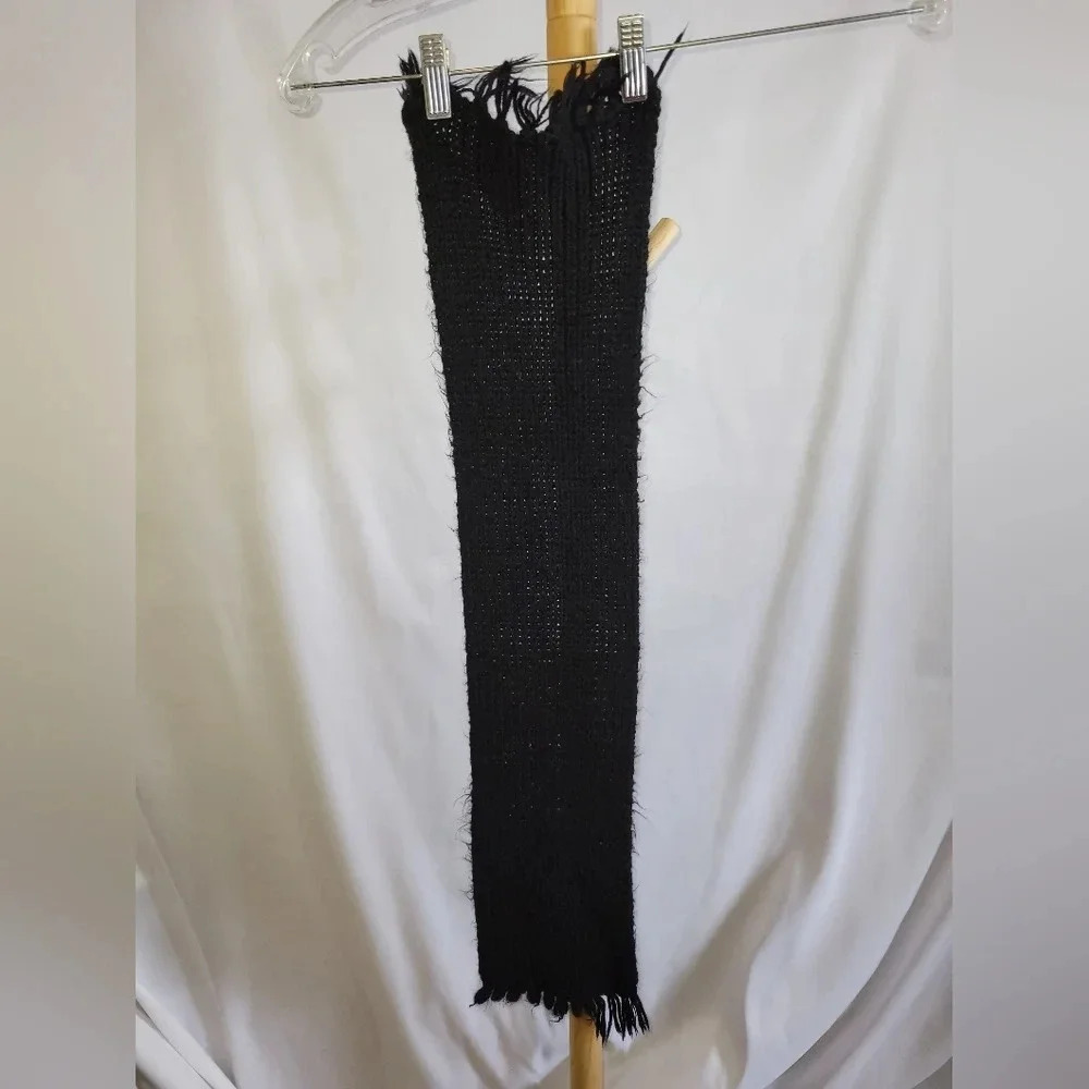 Vintage  Black Scarf Winter - Picture 3 of 3